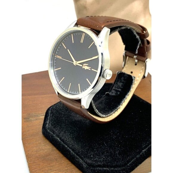 Lacoste Men's Watch 2011046 Vienna Quartz Blue Dial Brown Leather Band 4… - Picture 13 of 13
